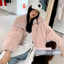  Chen Yuyi 2021 autumn and winter new imported whole leather fox fur grass coat womens short loose fluffy coat