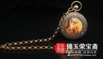 Antiques antiques miscellaneous return old objects playing pieces pure copper flip mechanical pocket watch hanging watch ornaments with chains