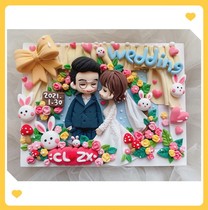 Soft pottery ultra-light clay doll custom three-dimensional photo frame birthday anniversary wedding gift (Xiao Yo)