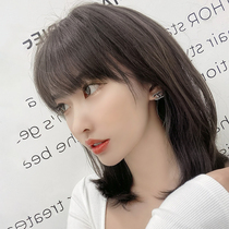 Wig female hair natural full head sleeve Net red medium hair style fashion round face collarbone hair short hair wig set