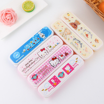 Korea portable tableware box students contain boxes of spoon chopstick box environmentally friendly outdoor travel tableware box empty box