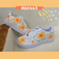 (Whale galaxy)Sunflower summer original hand painted af1 sneakers custom handmade fee shoes not included