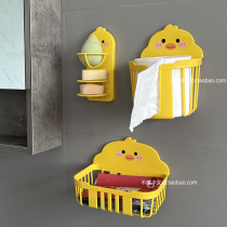 Not Greasy Girl Hearts Cute Ducks Hollowed-out Bathroom Shelve Free wall Wall-mounted Shelf Beauty Egg Drain rack