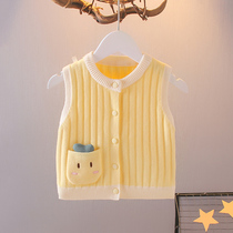 Baby Spring Dress Female Baby Knit Waistcoat Girl Knit Vest Cardiovert Children Sweater Sleeveless Baby Clothes Thick