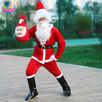 Santa Claus clothes Christmas performance Performance Apparel Christmas Old Grandpa Costume Mens Gold Velvet Suit