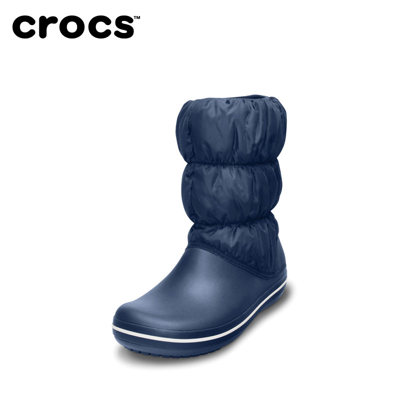 Crocs Karachi Women's Shoes Winter Puff Warm Boots Warm Flat-heeled Mid-barrel Snow Boots Cotton Boots | 14614
