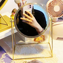 Golden Mirror Children Makeup Mirror Desktop Desktop Single Mirror Student Dorm Room With Dresser Mirror Thever With Trays