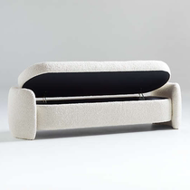 Nordic lamb flannel fabric shoe stool Living room sofa stool Shoe stool Light luxury storage bed tail stool Dressing stool