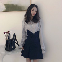 2021 new spring and autumn womens small cold wind vitality girl very fairy small fragrant wind professional two-piece set