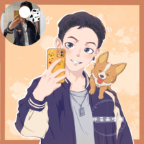 Hand-painted Avatar fixed production couple Avatar real-life photo rotating comic manuscript cartoon character Q-page avatar design