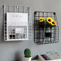 Creative Minimalist Iron Art Grid Book Newspaper Shelf Home Wall Decoration Wall Newspaper Magazine Contained Bookshelves