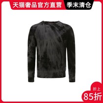 Trussardi black gray pure wool personality pattern fashion urban mens knitwear sweater