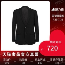 LIU * JO UOMO BLACK WOOL TWO-GRAIN SINGLE-breasted BUSINESS COMMUTER MENs BLAZER