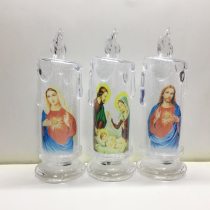 Acrylic simulation tears LED lamp Our Lady of Jesus electronic wax home Catholic Christian Festival ornaments