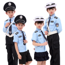 Childrens Police Conserve Police Conqueror Performance Conserve Children and Children Police Conserve Little Traffic Police Small Military Costume Performance Police Dress Uniform