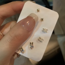 Set of 6 Explosive Style H Letter Earrings Womens Sterling Silver Small and Delicate Earrings 2022 New Trendy Internet Celebrity Earrings