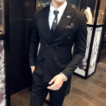 Double-breasted summer new handsome suit mens suit youth Korean slim fit suit jacket casual business