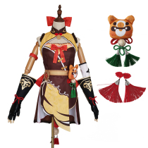Dazzle purple dance original god cos clothing Xiangling carved Qing Mona walnut cosplay game with the same cheongsam props