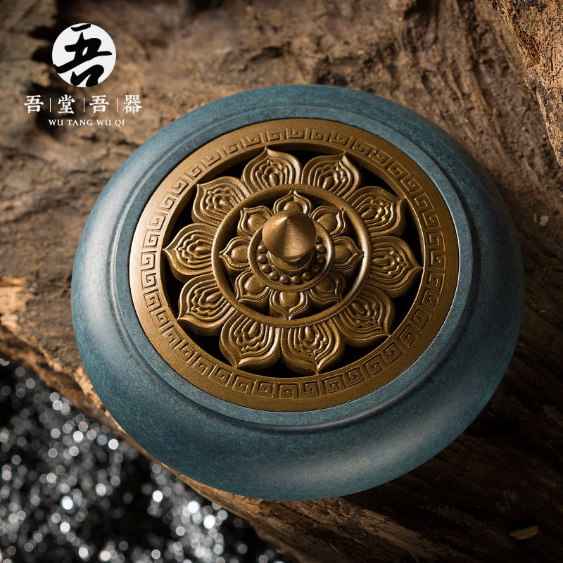 Wutangwu pure copper plate incense stove Household indoor antique incense stove sandalwood incense fumigation for Buddha's creative decoration tea ceremony