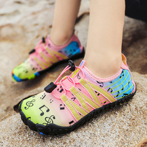 Beach socks shoes for men and women Diving Snorkeling children wading swimming shoes non-slip light soft bottom red foot patch skin tracing shoes