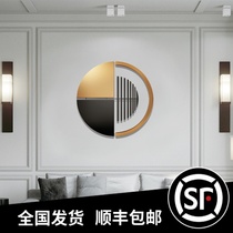 Metal round wall decoration hotel living room dining room background wall decoration creative wall pendant light luxury wrought iron wall decoration