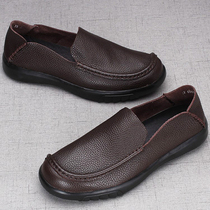 Summer breathable Foreign Trade mens shoes casual mens leather leather single-layer cowhide lazy shoes a pedal driving shoes