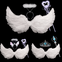 Angel wings Childrens feathers Angel wings wings White adult small big performance props Black devil wings