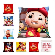 New Piggy Man pillow head childrens plush toy sleeping sofa cushion backrest animation cartoon bed morning sleep
