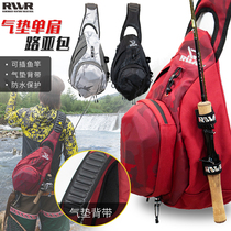 21 new RVVR Luya Backpack Rod Multifunction Single Shoulder Diagonal Satchel Air Band Hard Shell Bag Waterproof Bag