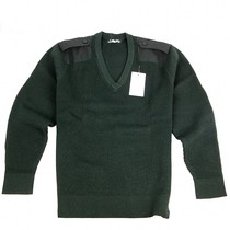 Cadre official green sweater V-neck thickened autumn and winter pine branch green sweater outdoor leisure cashmere pure wool fir male