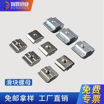 T-type slider nut European national standard 20 30 40 45 embedded nut aluminum profile accessories square semi-circular nut