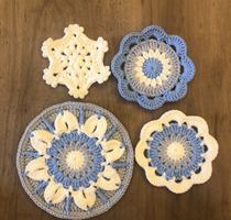 Finished handmade custom wool handmade crochet crochet water cup mat flower square insulation ins special price