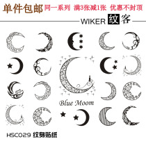 Crescent Moon Moon star half moon neck back sexy stickers waterproof men and women tattoo stickers nightclub European and American fashion tattoo stickers