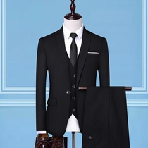 Suit suit suit mens self-cultivation business leisure professional dress groom groomsman wedding dress work mens small suit