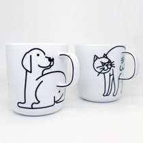 Cartoon artist Tango original design cat and dog mug