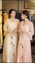 Shake vintage diary National style womens clothing big Joe Xiaoqiao with apricot yellow pink perspective vest skirt tea dress