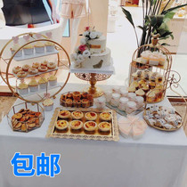 Net red dessert table display shelf cake tray West Point ins wind ornaments decoration three-layer fruit plate afternoon tea