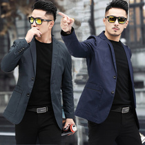 Pecking wood spring and summer mens suits casual single West youth defecating in mens clothes with a handsome and thin western suit jacket tide