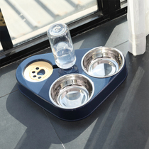 Dog bowl cat bowl Rice Bowl drinking bowl dog basin cat food pet supplies double bowl cat puppies automatic drinking and eating Basin