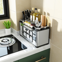 Kitchen seasoning box oil salt sauce and vinegar sugar condiments bottle monosodium glutamate jar household goods combination set storage stainless steel