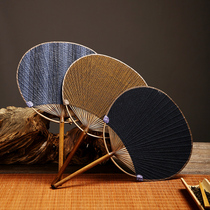 Think more about me Japanese-style homespun bamboo pu fan Hand-old craft group fan Classical paper round antique classical summer bamboo plantain fan