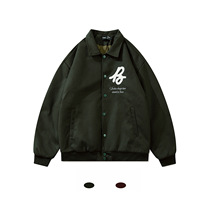 Mankun 5551 American Street Loose Baseball Clothing Mens City Print Casual Lapel Flying Jacket Jacket