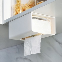 Living room dormitory paste tissue box plastic non-punching kitchen wall-mounted toilet toilet paper roll paper