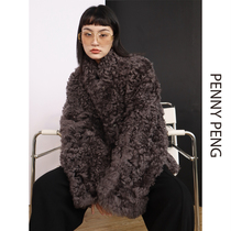 PENNYPENG Spanish wheat silk sheep luxury pet curl fur one-piece three-color fur coat B11011