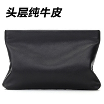 Mens leather handbag envelope fashion simple clutch bag large capacity soft leather bag cowhide clutch bag bag tide