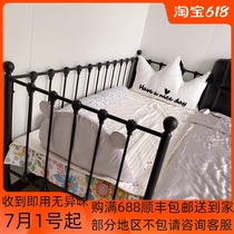 European-style childrens baby splicing bed widened bedside wrought iron single bed Princess bed sofa bed Fight bed guardrail customization