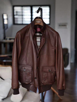 Queen of Naples 2021 autumn and winter A1 pilot deerskin jacket red elevation alignment