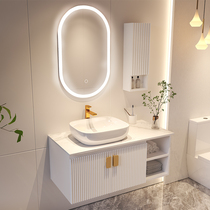 Rock board bathroom cabinet combination modern simple light luxury smart toilet wash face wash hand wash table set