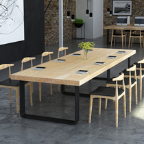 loft American solid wood conference table long table Industrial style workbench table long table Simple desk furniture