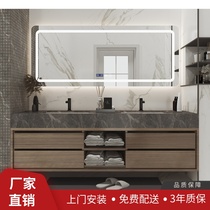 Bathroom cabinet set double basin bathroom cabinet combination Modern simple marble sink face wash sink cabinet customization